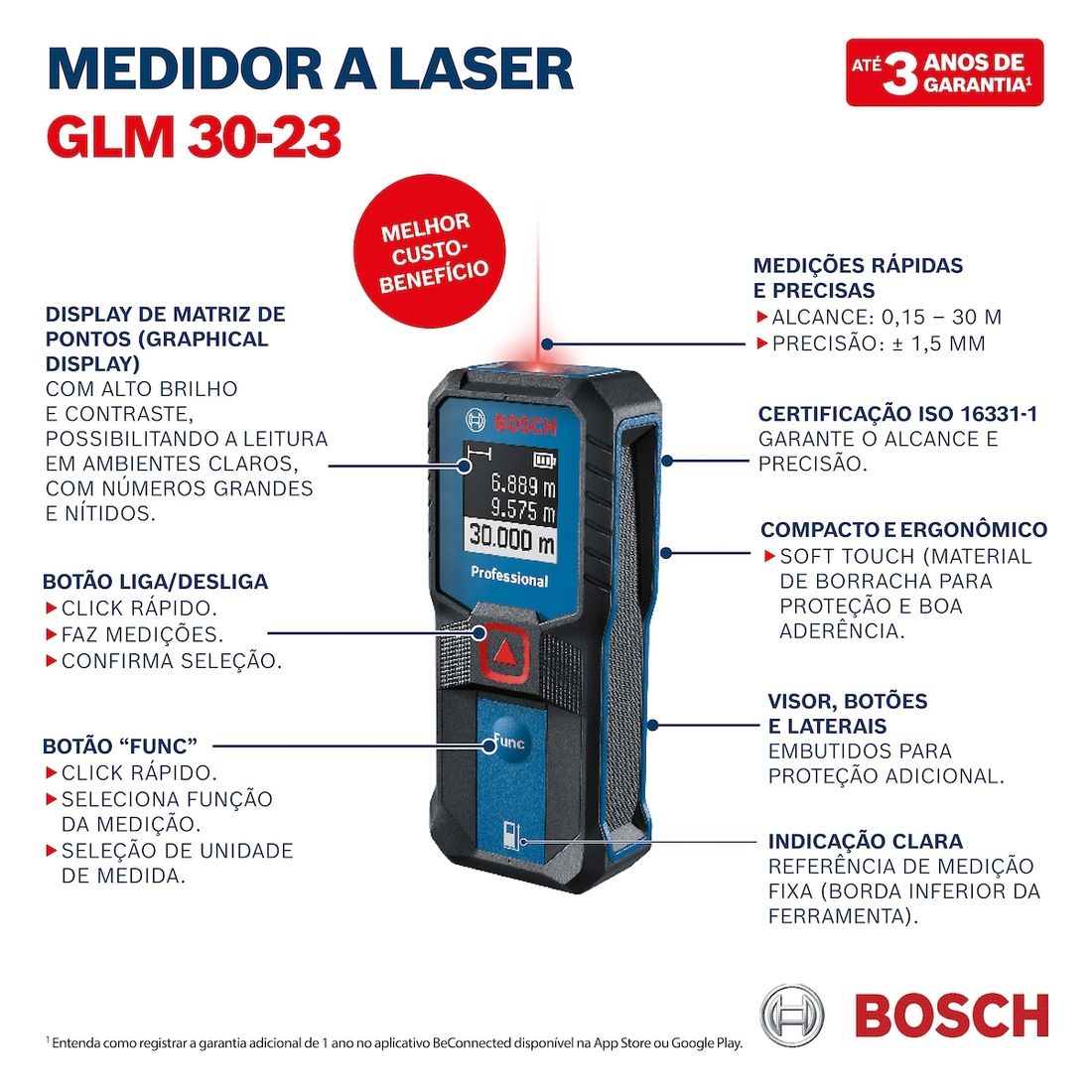 Medidor de Distância a Laser 30m GLM 30-23 Bosch