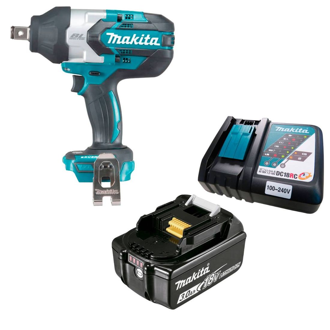 Chave Impacto Makita 18V 3/4 Torque 125 Kg Com Bateria Chave Impacto Makita 18V 3/4 Torque 125 Kg Com Bateria