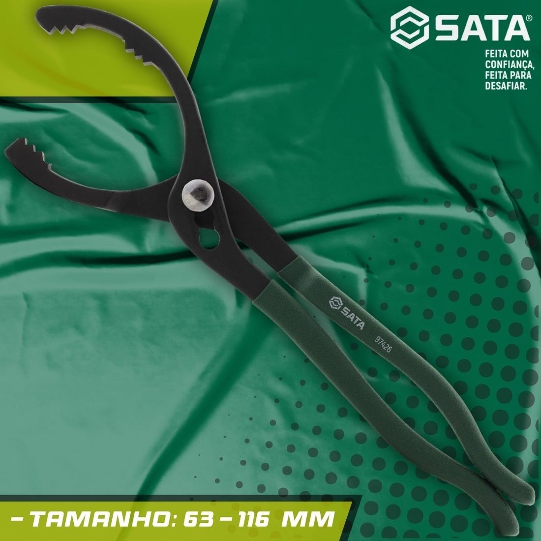 Chave Saca Filtro de Óleo Tipo Alicate 12" 63mm a 116mm Sata