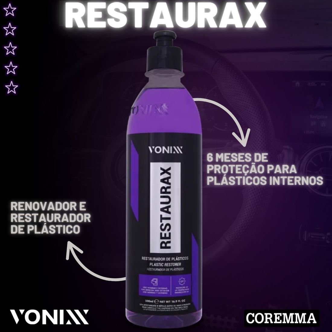 Restaurador de Plásticos Vonixx Restaurax 500ml
