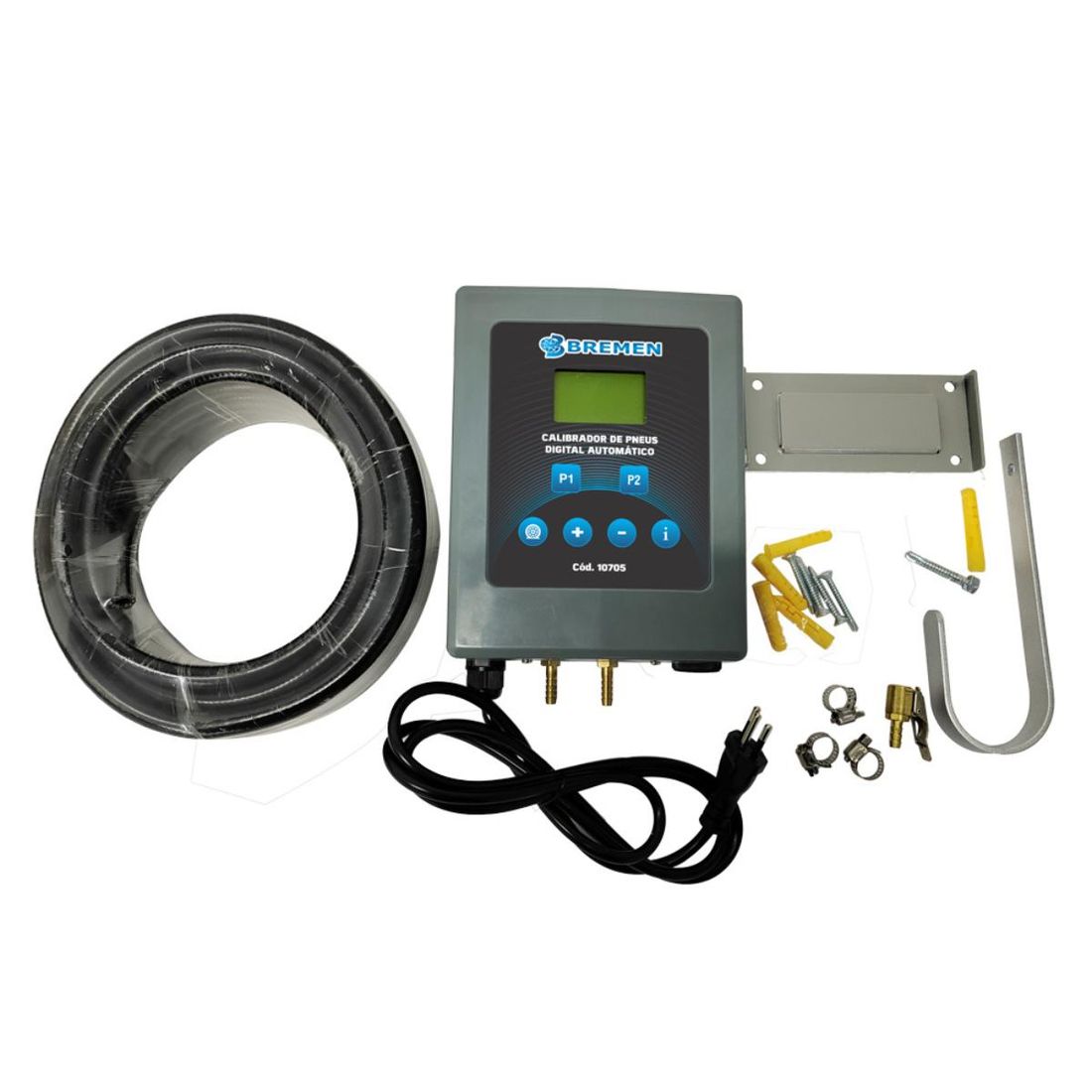Calibrador De Pneu Digital 5-152 PSI 220V Bremen Profissional