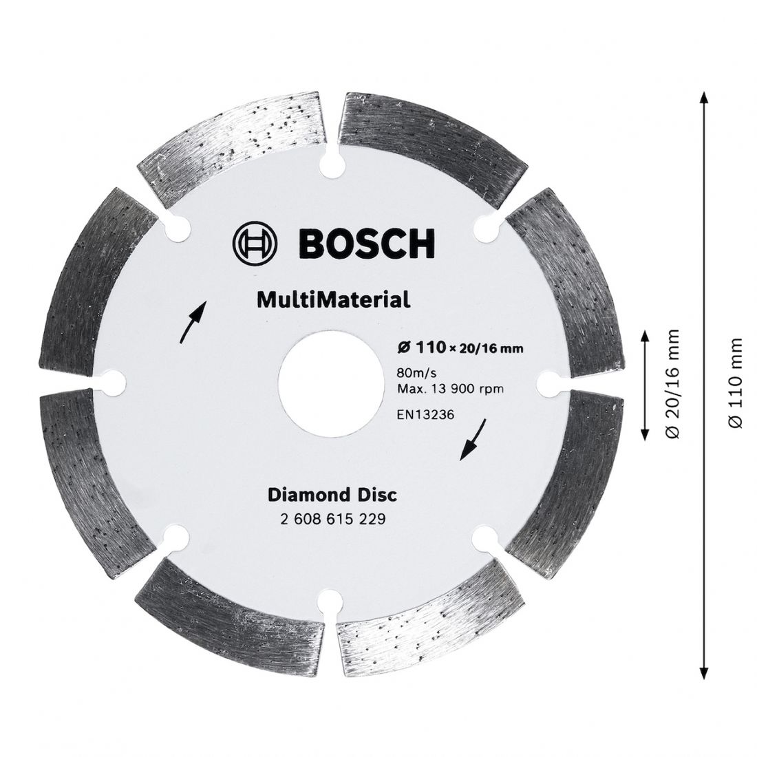 Disco Diamantado Bosch Multimaterial 110mm Disco Diamantado Bosch Multimaterial 110mm
