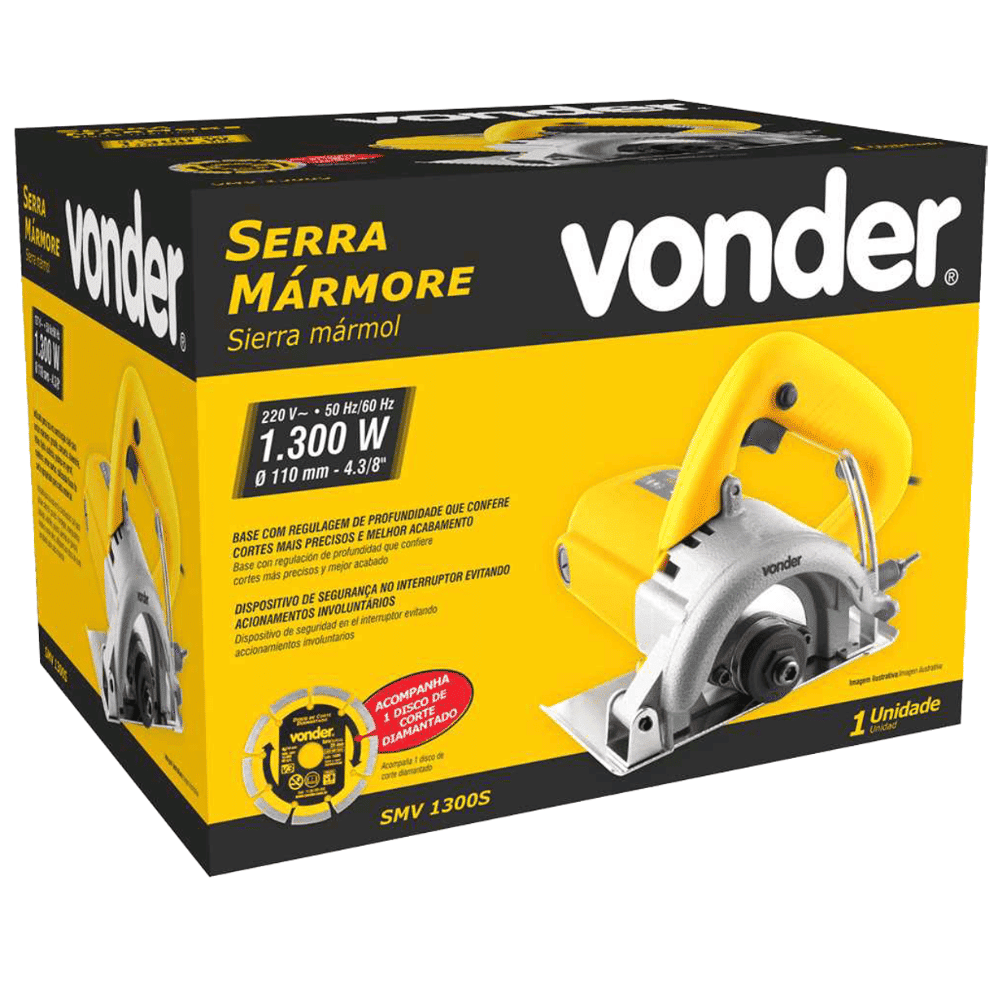 Serra Mármore Profissional Vonder 6001130002 4.3/8" 1300w
