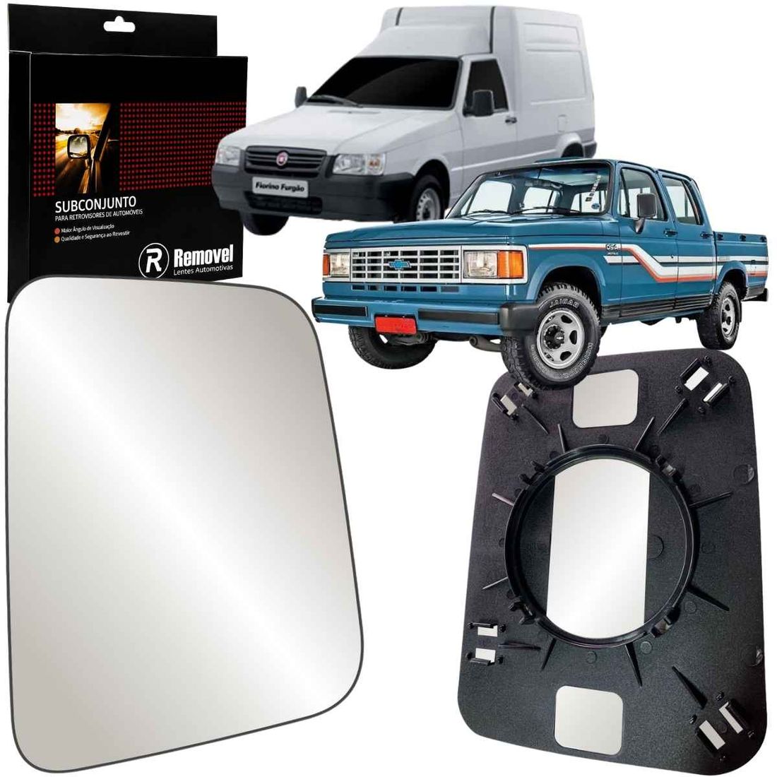 Lente Retrovisor Esquerdo Fiat Fiorino 1998 A 2011 GM D20 1985/1996