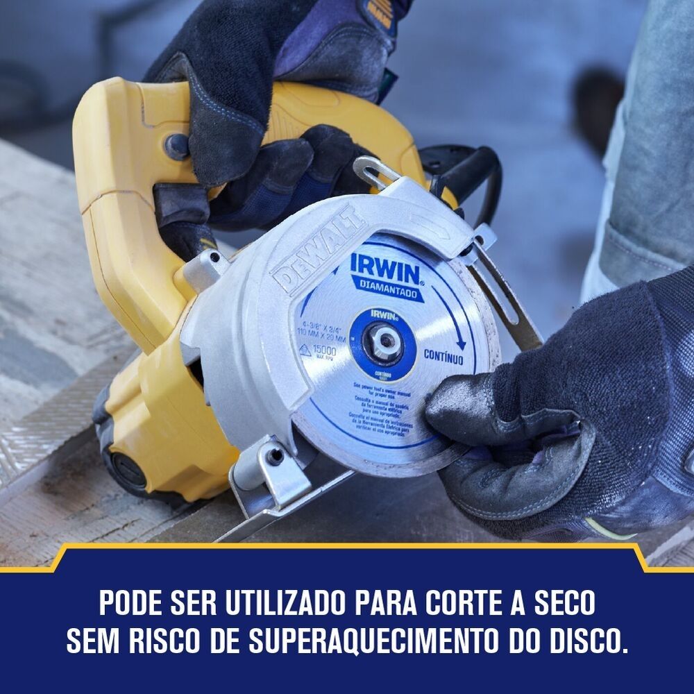 Disco Corte Diamantado 4.3/8 Pol Turbo 110 X 20mm Irwin13893