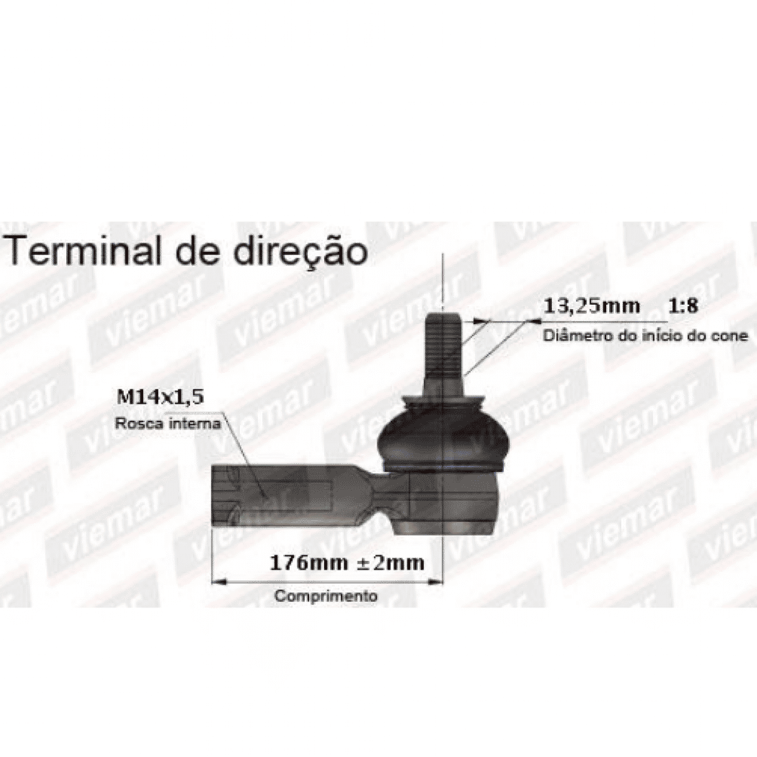Terminal Direção Chery Tiggo 7 2019 a 2022 Lado Esquerdo Viemar Terminal Direção Chery Tiggo 7 2019 a 2022 Lado Esquerdo Viemar