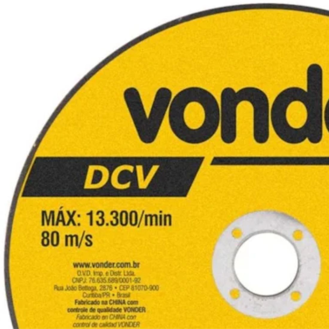 Disco de corte 4.1/2" x 1mm Metal/Inox Vonder