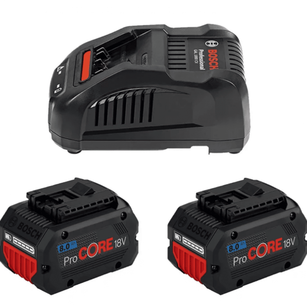 Kit 2 Bat 18V 8Ah e Carregador Rápido 220v Bosch
