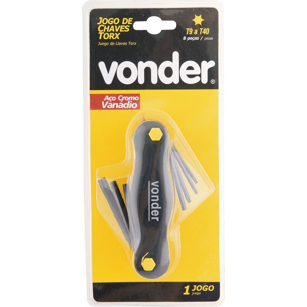 Jogo Chave Torx T9-T40 8 peças Tipo Canivete Vonder