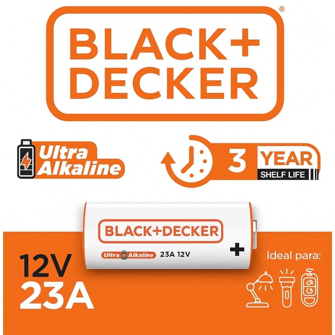 Pilha Alcalina 23A 12V Black+Decker Pilha Alcalina 23A 12V Black+Decker