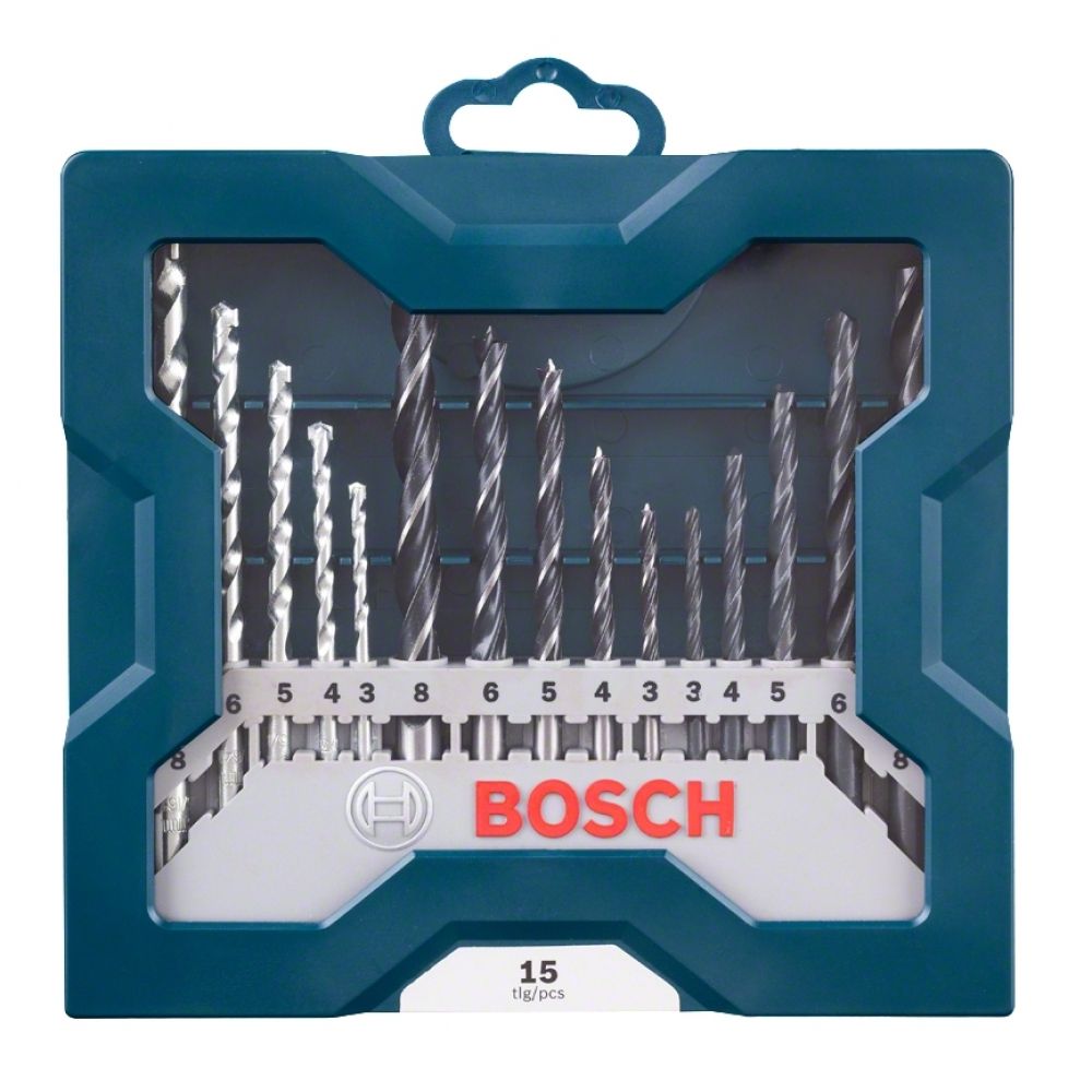 Jogo Brocas Concreto, Metal e Madeira Bosch Mini X-line com 15 pçs Jogo Brocas Concreto, Metal e Madeira Bosch Mini X-line com 15 pçs