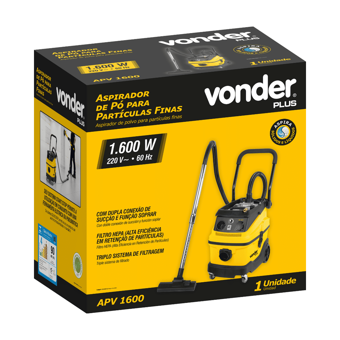 Aspirador de Pó Profissional Vonder APV1600 30L 1600W 220V