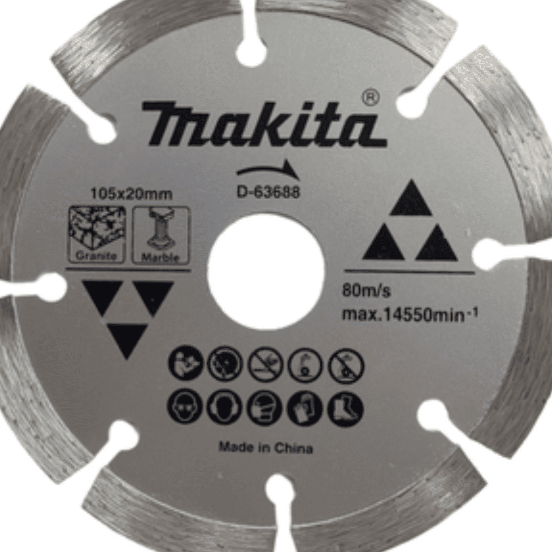 Disco Diamantado Segmentado 105x20mm Makita D-63688 Disco Diamantado Segmentado 105x20mm Makita D-63688