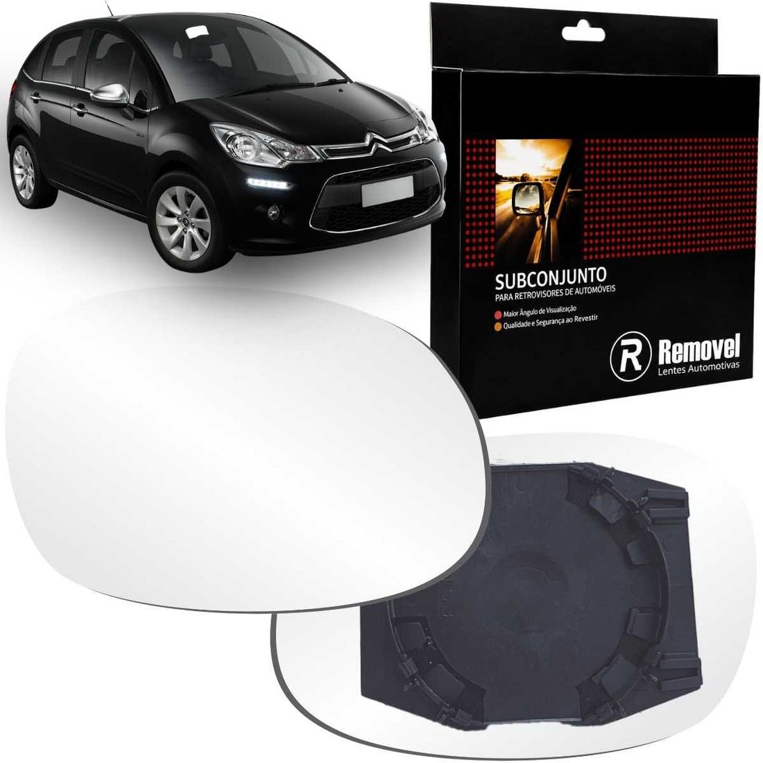 Lente Retrovisor Direito Peugeot 206 1999 A 2009 207 2009 A 2014 Lente Retrovisor Direito Peugeot 206 1999 A 2009 207 2009 A 2014