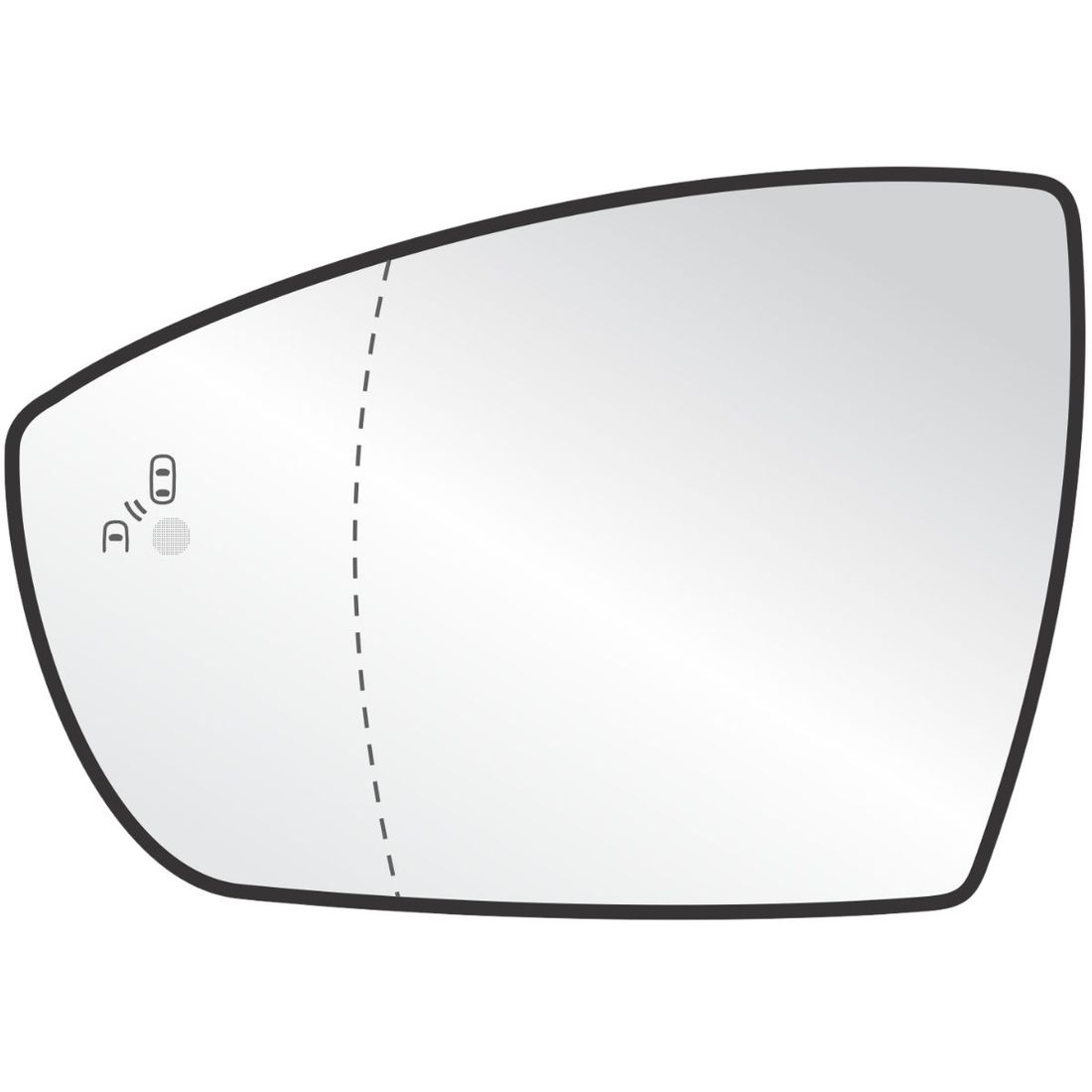 Lente Retrovisor Esquerdo Ford Ecosport 2018 A 2021 C/Sensor de Ponto Cego