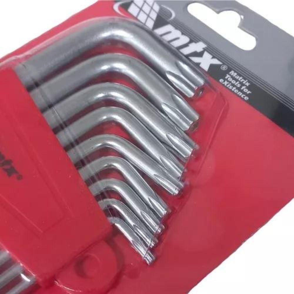 Jogo Chaves Torx Longa T10-T50 9pçs 123069 MTX Jogo Chaves Torx Longa T10-T50 9pçs 123069 MTX