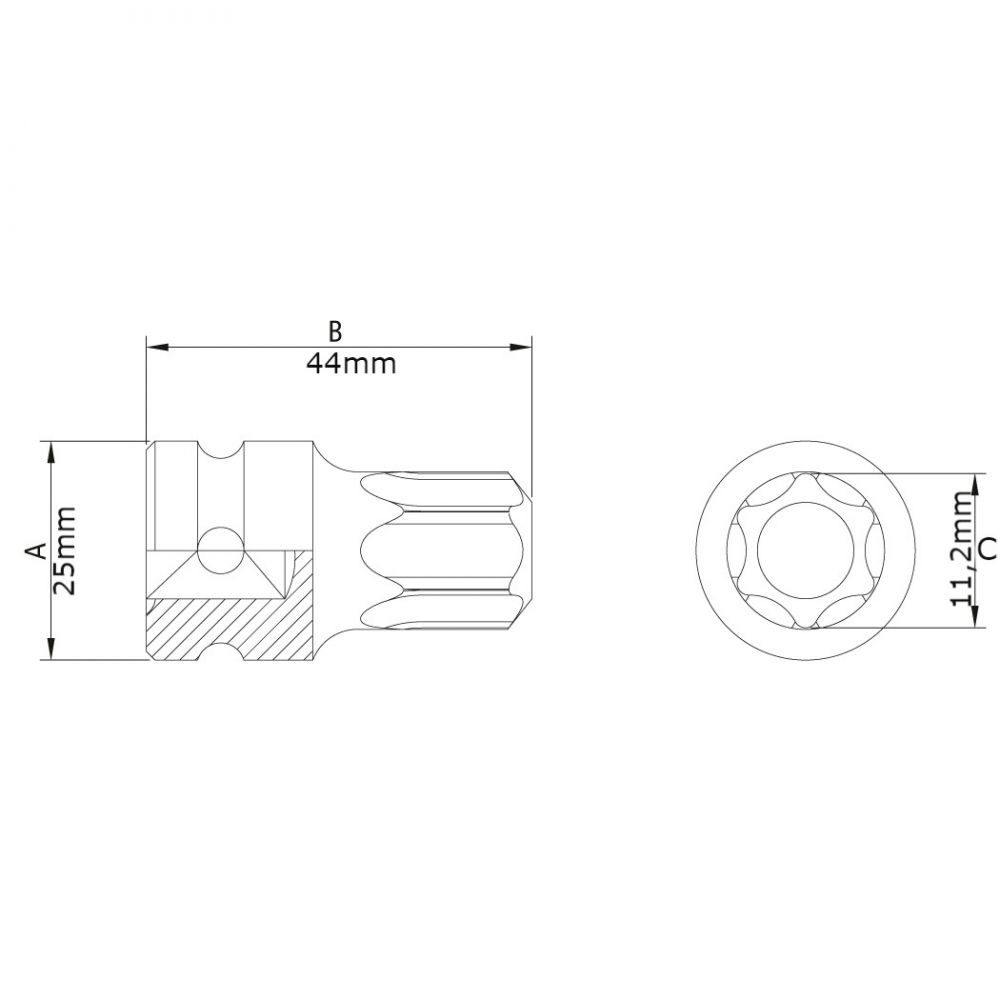 Soquete Impacto Ponta Trafix (Torx) T55 - 1/2" Tramontina PRO 44903/155