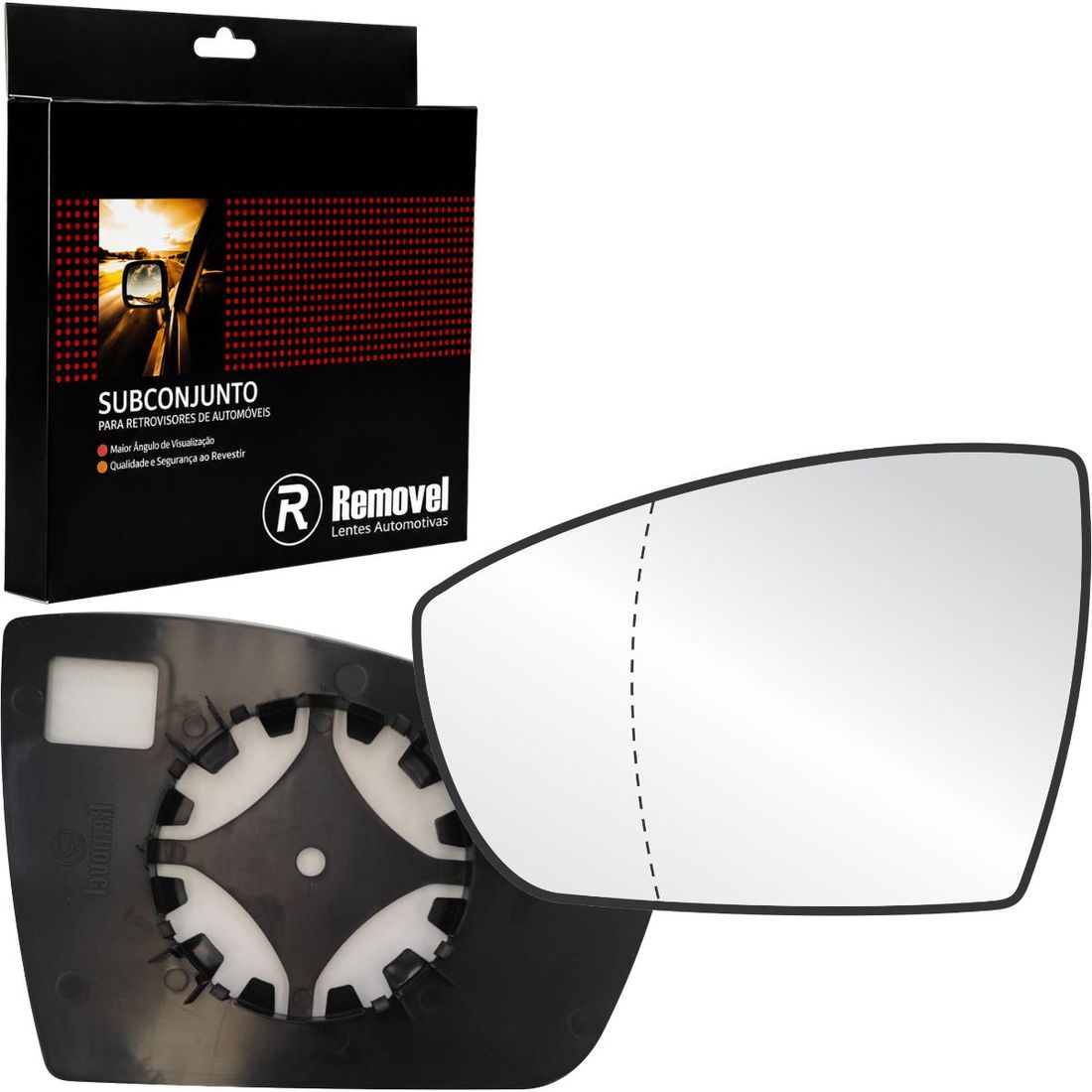 Lente Retrovisor Esquerdo Ford Ecosport 2013 A 2017 - Asférico