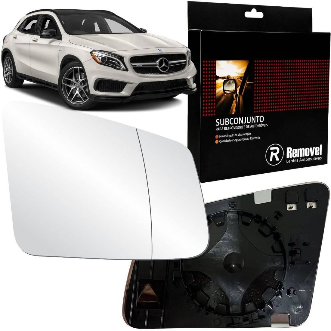 Lente Retrovisor Direito Mercedes GLA 2015 A 2023 (Térmico/Asférico)