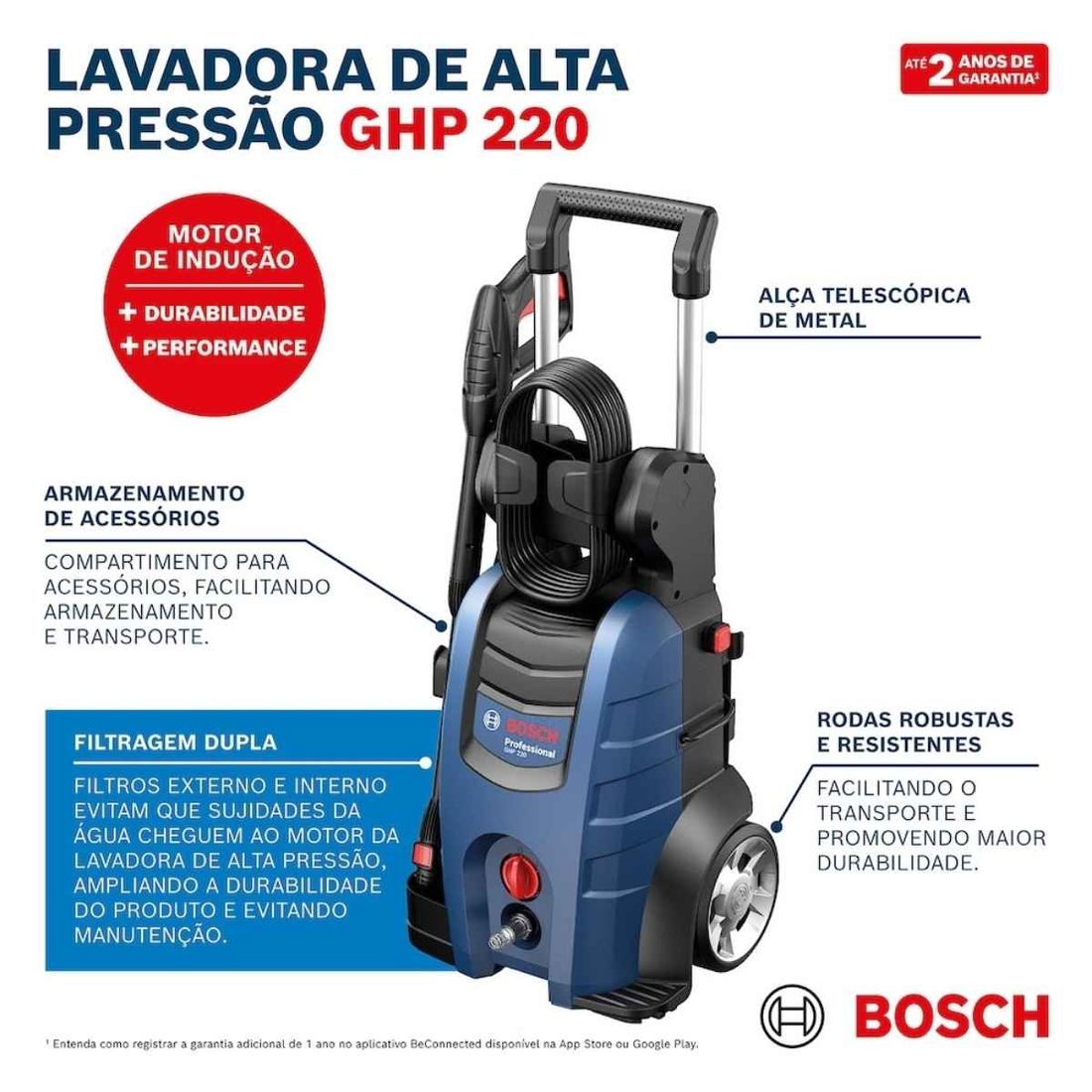 Lavadora Alta Pressão Bosch 2200PSI 2100W 220V GHP 220