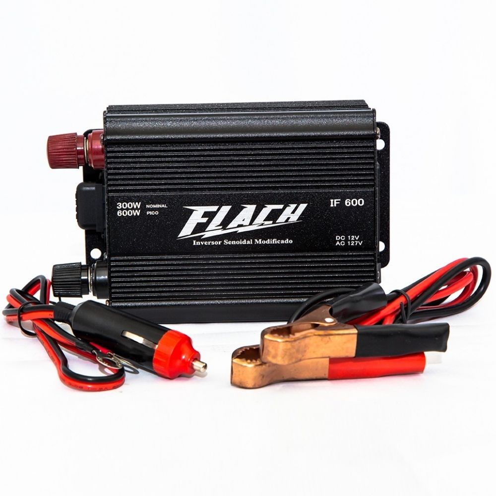 Inversor de Tensão 12/220V 300W Nominal IF600-1 Flach Inversor de Tensão 12/220V 300W Nominal IF600-1 Flach