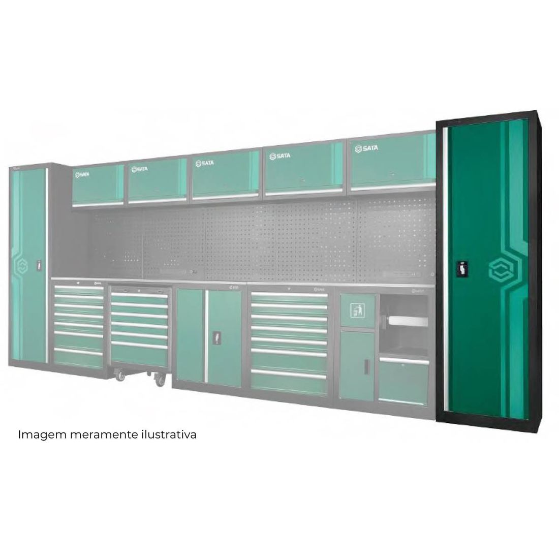 Armário Alto Sata 1 Porta Aço Oficina