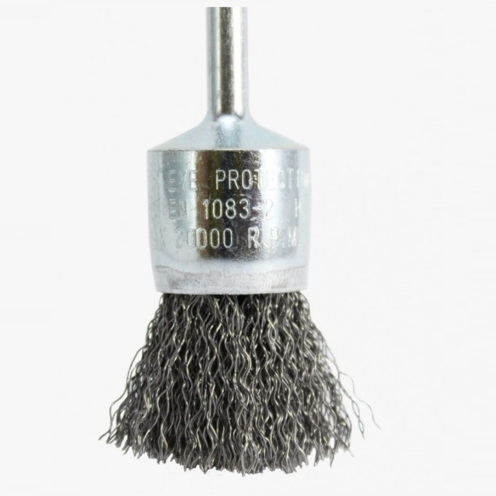 Escova Aço Ondulado Tipo Pincel 17mm Haste 1/4"