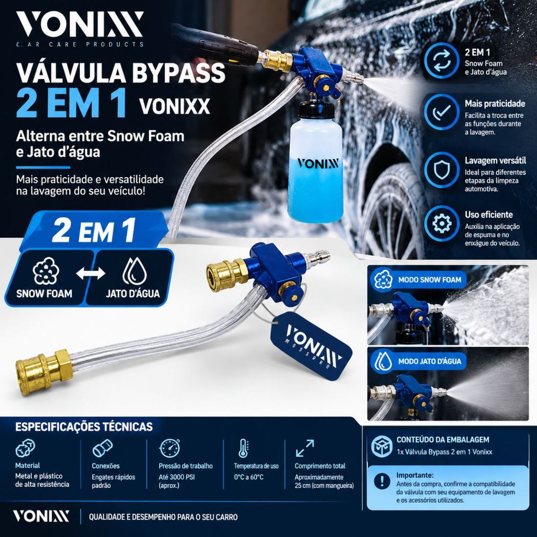 Valvula Bypass 2 em 1 Vonixx Valvula Bypass 2 em 1 Vonixx