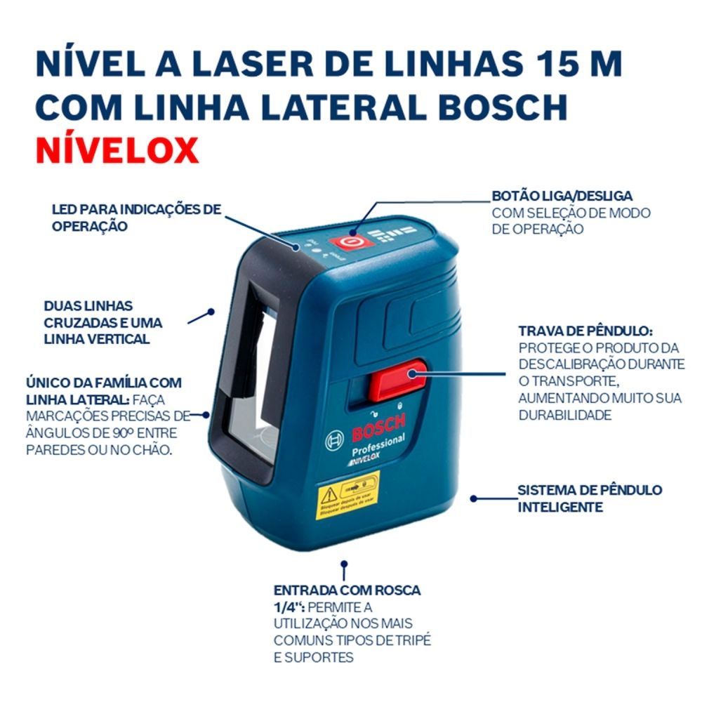Nível a Laser 15m GLL 3X (Nivelox) Bosch Nível a Laser 15m GLL 3X (Nivelox) Bosch