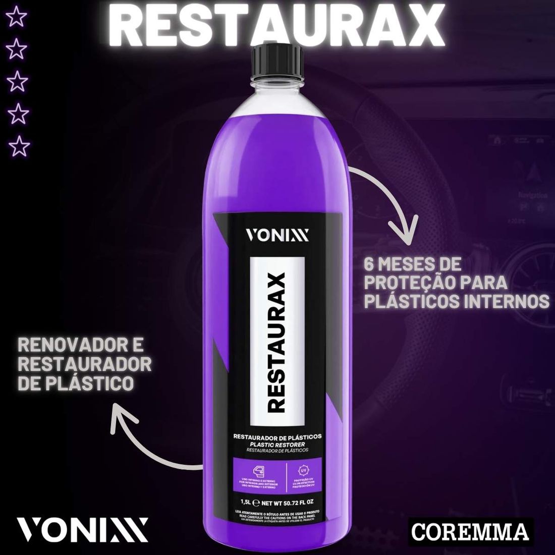 Restaurador de Plásticos Restaurax 1,5L Vonixx