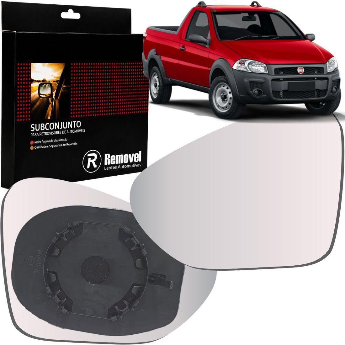 Lente Retrovisor Esquerdo Fiat Argo Cronos Após 2017 SB047