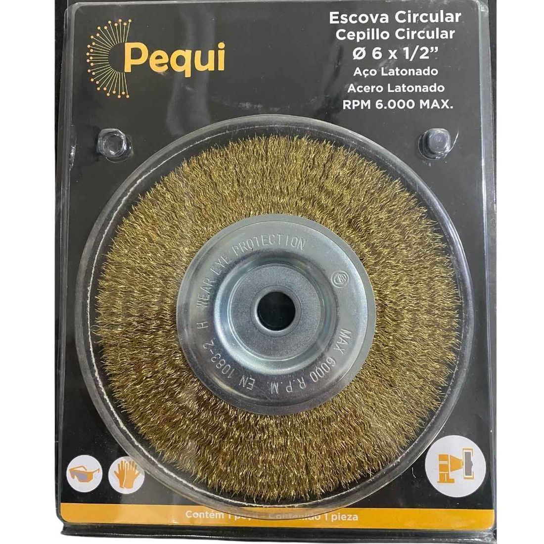 Escova Aço Latonado Ondulado Tipo Circular 150mm (6")