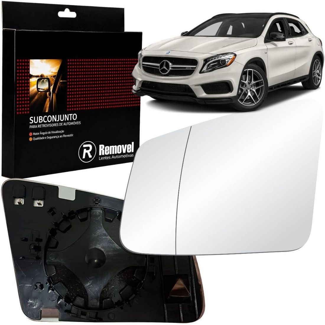Lente Retrovisor Esquerdo Mercedes GLA 2015 A 2023 (Térmico/Asférico)