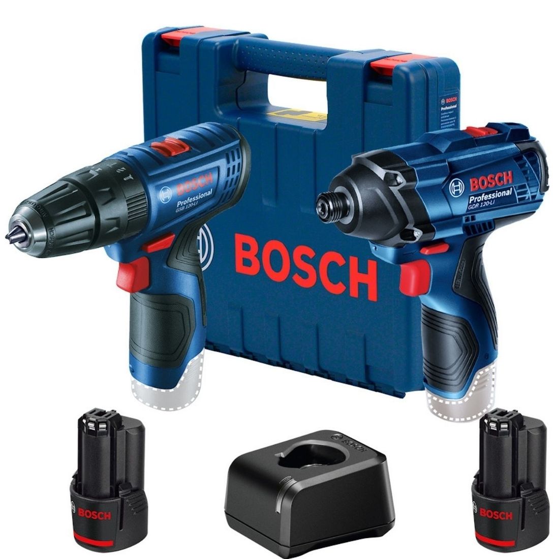 Kit Combo Bosch Furadeira GSB120 e Chave de Impacto GDR120 12V Kit Combo Bosch Furadeira GSB120 e Chave de Impacto GDR120 12V