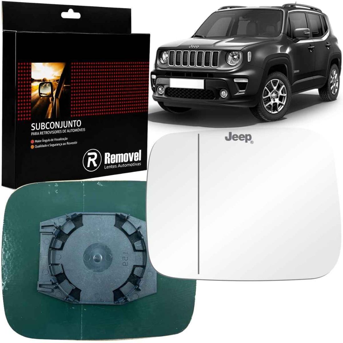 Lente Retrovisor Esquerdo Jeep Renegade 2015 Em Diante