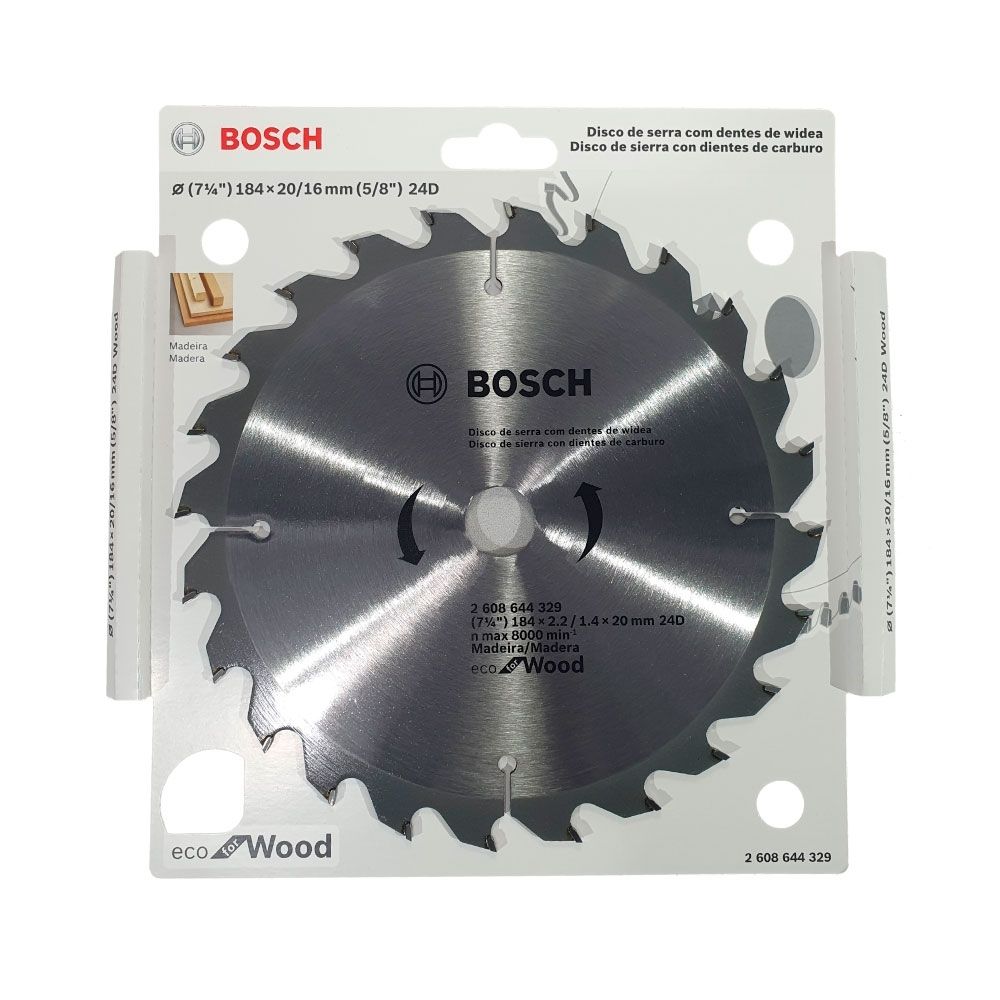 Lâmina Para Serra Circular Bosch Ecoline 7.1/4" (184mm) 24 Dentes Lâmina Para Serra Circular Bosch Ecoline 7.1/4" (184mm) 24 Dentes