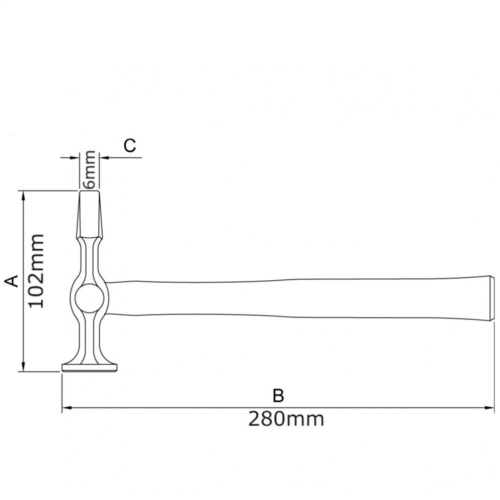 Martelo Chapeador Ponta Curta 300g Tramontina PRO 40473/000