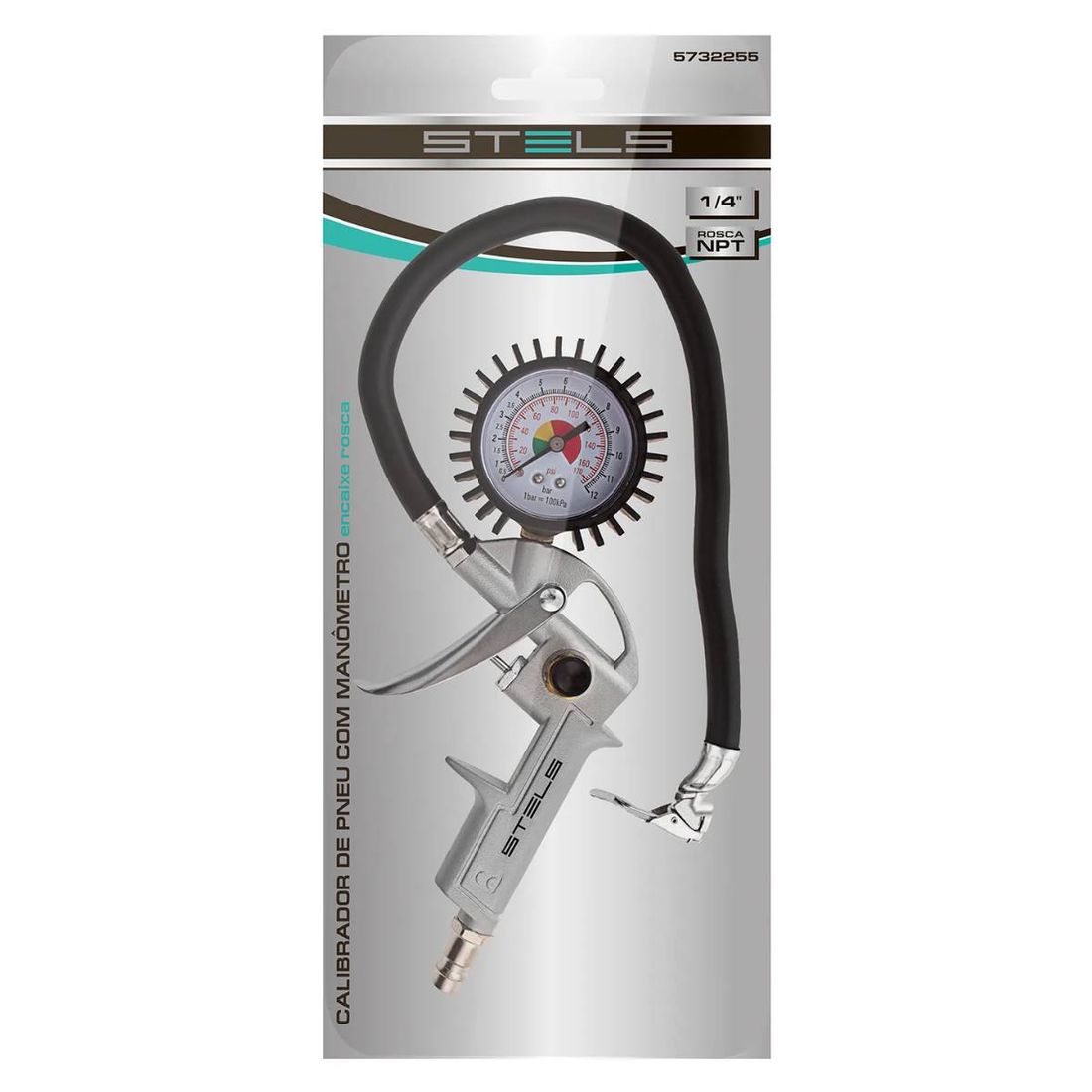 Calibrador Pneumático Stels 5732255 com Manômetro Calibrador Pneumático Stels 5732255 com Manômetro