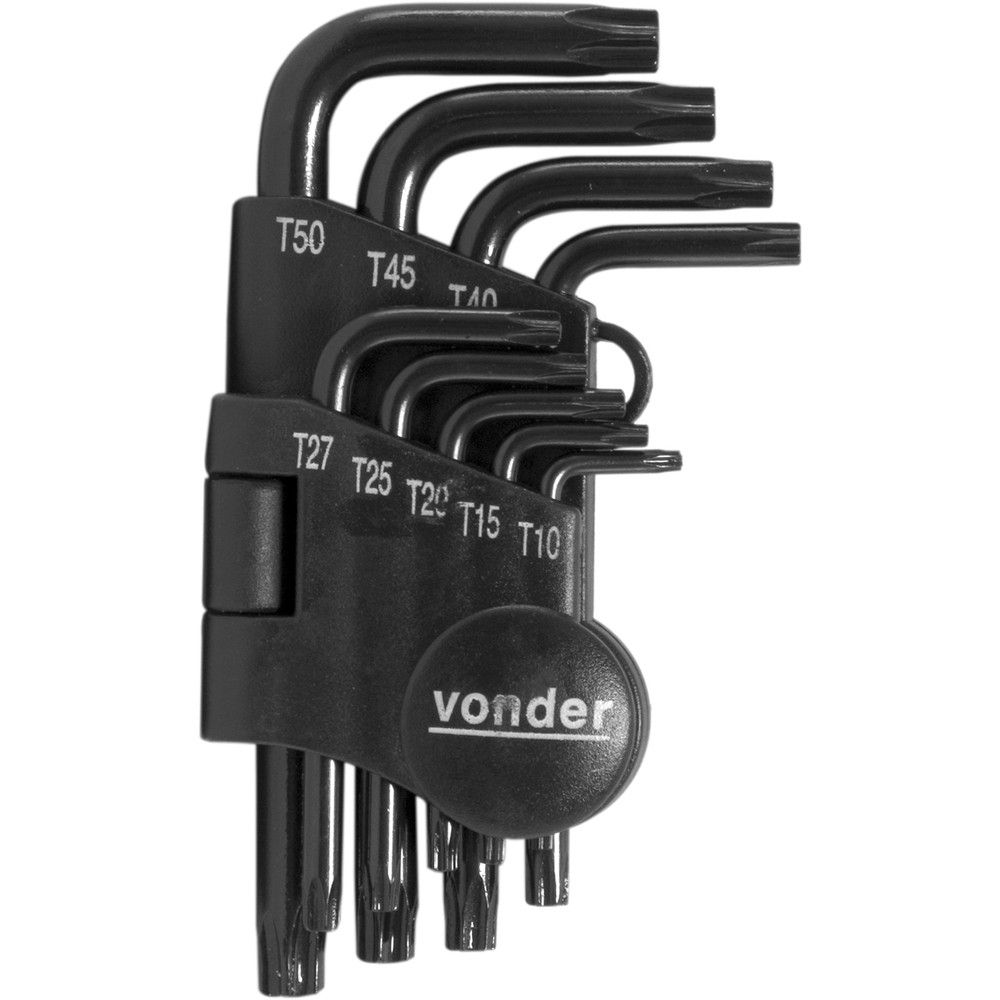 Jogo Chave Torx Com Furo Guia T10-T50 9 peças Vonder