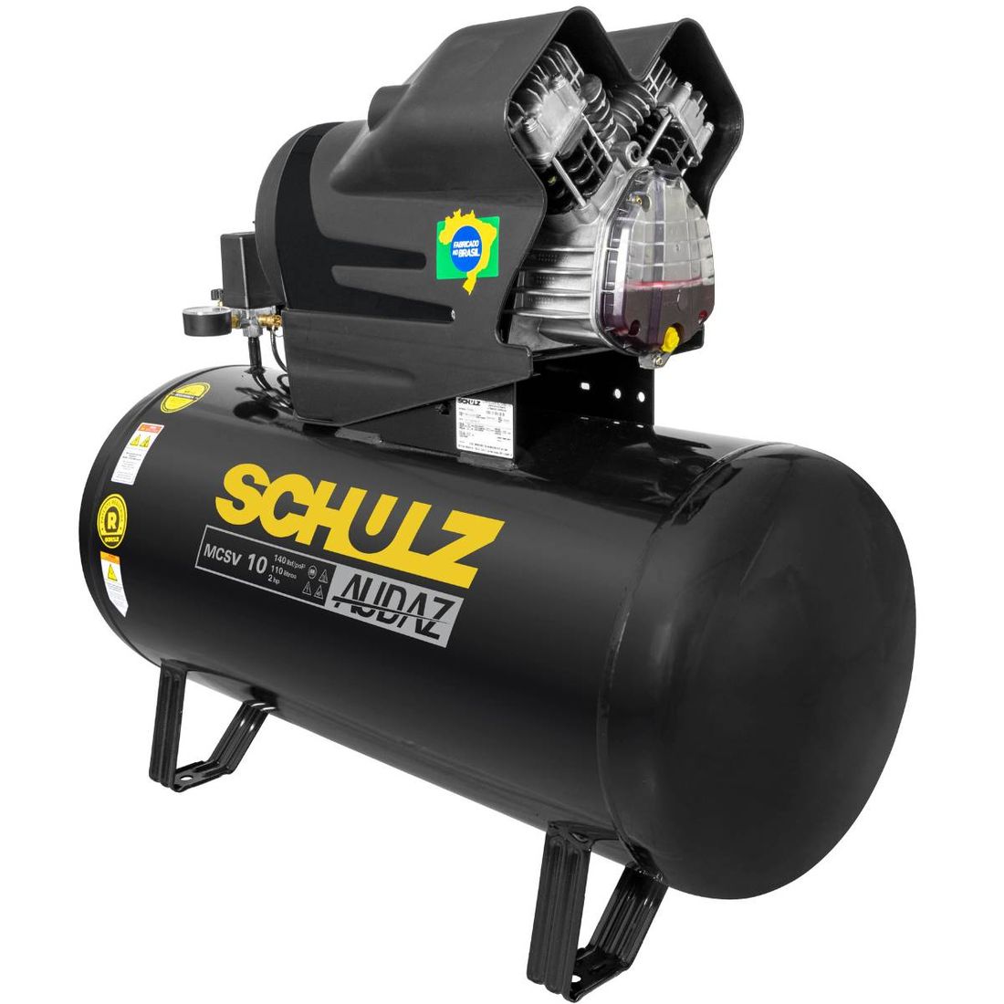 Compressor Ar Schulz Audaz 10pés 110L 140PSI 2Cv 220v Monofásico Compressor Ar Schulz Audaz 10pés 110L 140PSI 2Cv 220v Monofásico