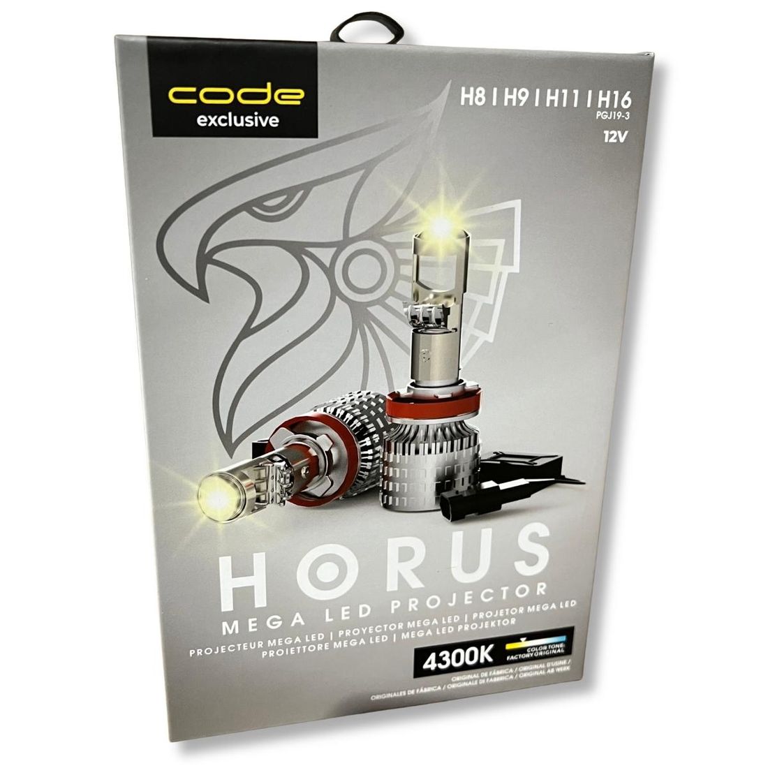 Kit Lâmpadas Mega Led Code Horus H8 H9 H11 H16 12V 4300K