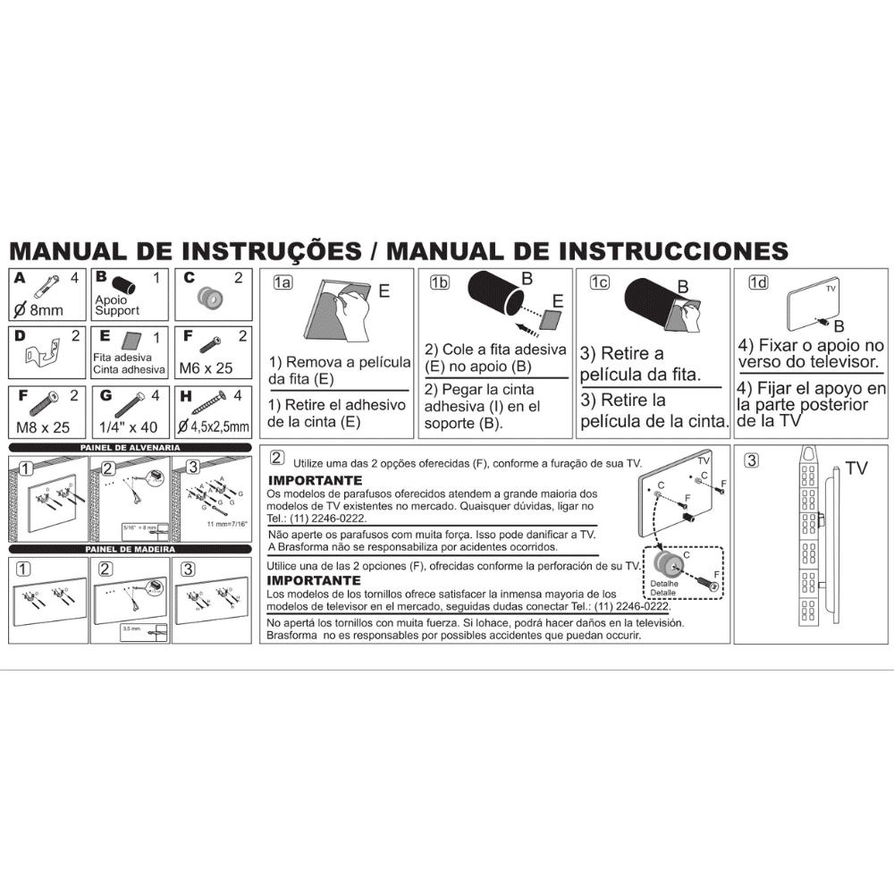 Suporte Fixo Para Tv Samsung LG Philco 10 a 100 Polegadas Suporte Fixo Para Tv Samsung LG Philco 10 a 100 Polegadas