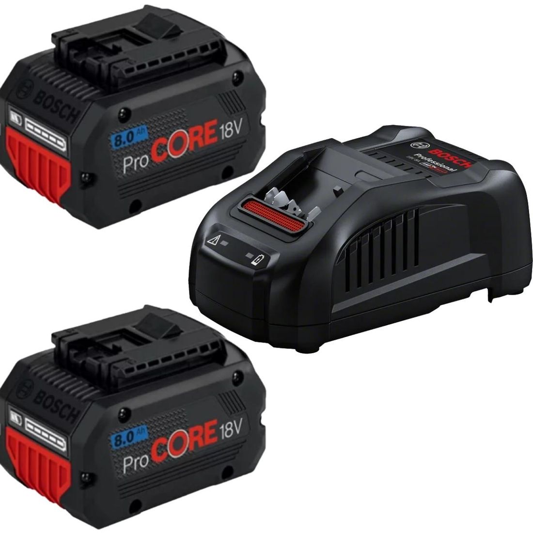 Combo Soprador de Folhas + Kit Com 2 Bateria 18V 8Ah +1 Carregador Bosch