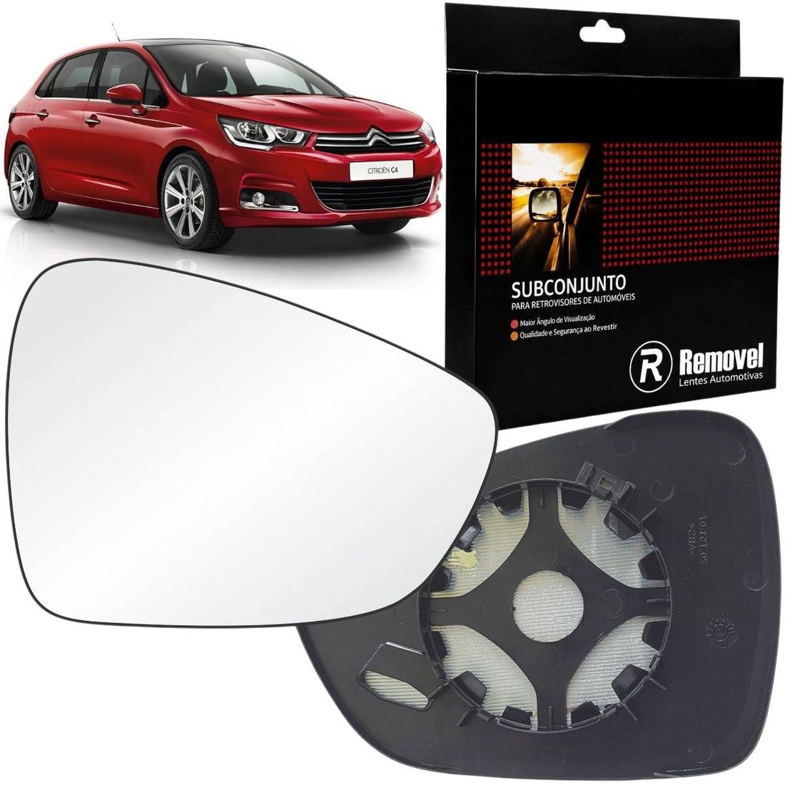 Lente Retrovisor Direito C3 E Aircross 2012 A 2019 SB212