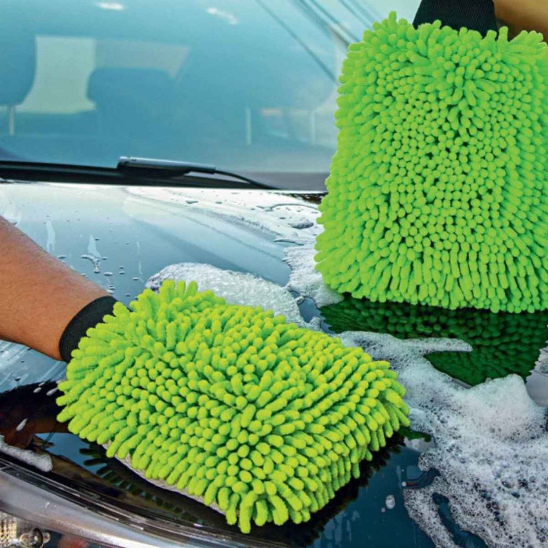Luva Microfibra Verde Automotiva Luxcar 2420 Luva Microfibra Verde Automotiva Luxcar 2420