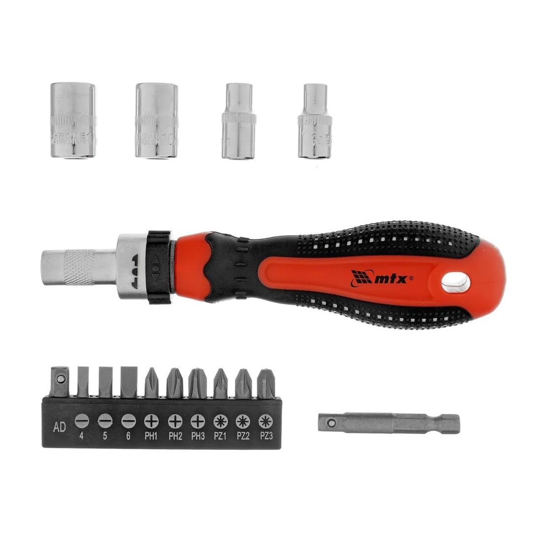 Jogo Chave com Bits e Soquetes 1/4" Reversível 16pçs MTX Jogo Chave com Bits e Soquetes 1/4" Reversível 16pçs MTX