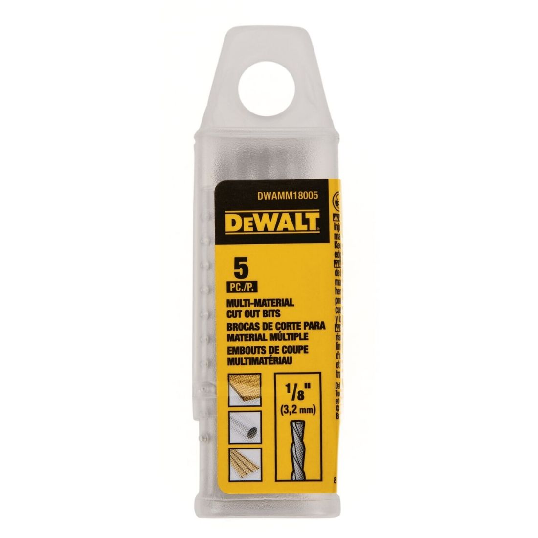 Fresa/Broca DeWalt Drywall Recortadora 5 peças - 1/8"x60mm