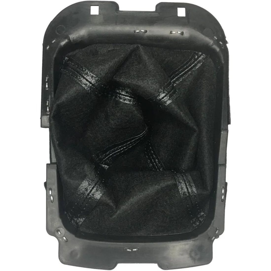 Kit Coifa Alavanca Câmbio Ford Ka 2015 a 2021 Ecosport 2013 a 2021 Aro Cromado C/Lente Preta