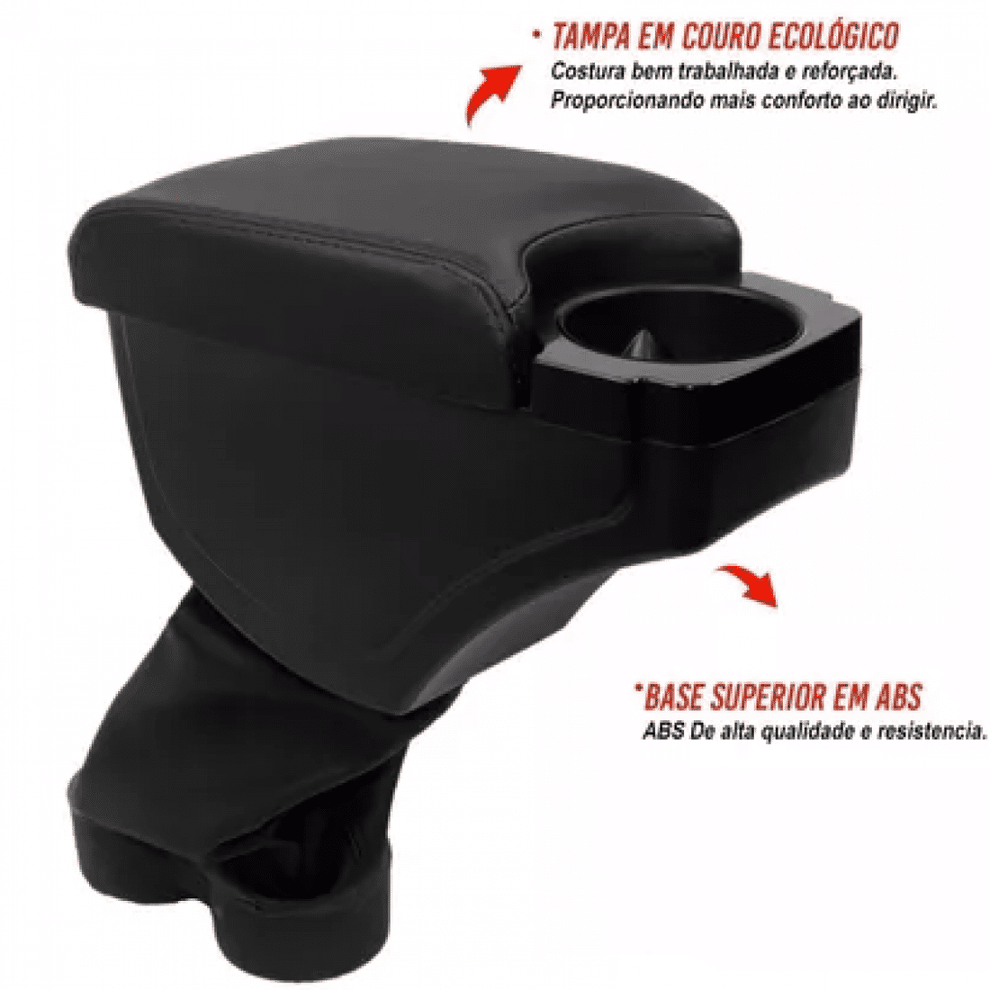 Apoio Braço Ford Ka/Ka+ 15/19 Cor Preto C/Porta Copo