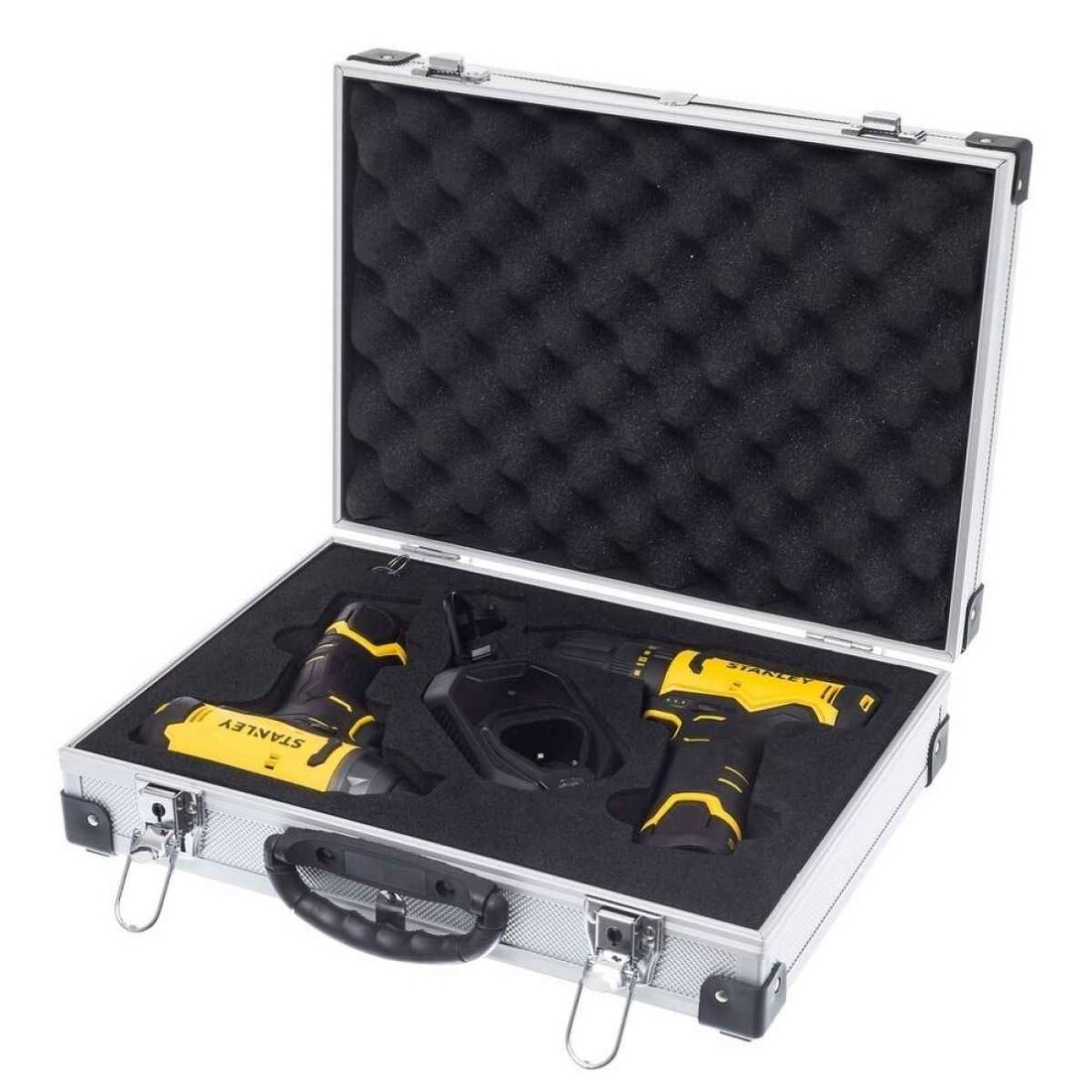 Combo Furadeira e Parafusadeira + Parafusadeira Impacto Bateria 12V Stanley Combo Furadeira e Parafusadeira + Parafusadeira Impacto Bateria 12V Stanley